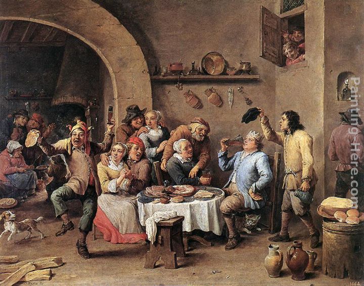 Twelfth-night (The King Drinks) painting - David the Younger Teniers Twelfth-night (The King Drinks) art painting